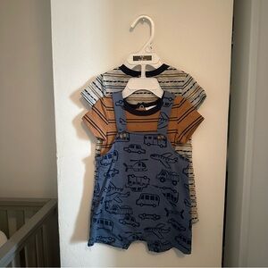 Striped and Vehicle Print Baby Outfit Sets